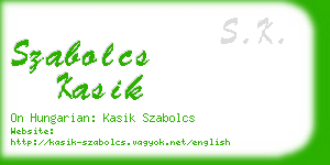 szabolcs kasik business card